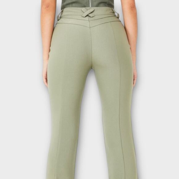 I AM GIA Valencia high waisted flare cargo zipper pants olive green size medium - Picture 3 of 10
